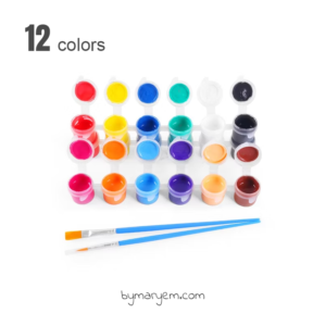 Home 12-color acrylic paint set with brushes for DIY painting